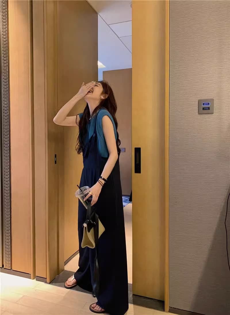 여름 드레스 빅 사이즈 여성 의류 동대문 슬림해 보이는 연령 감소 다용도 달콤함 품격 멜빵 바지 m-5xl200 근 상세 이미지 15