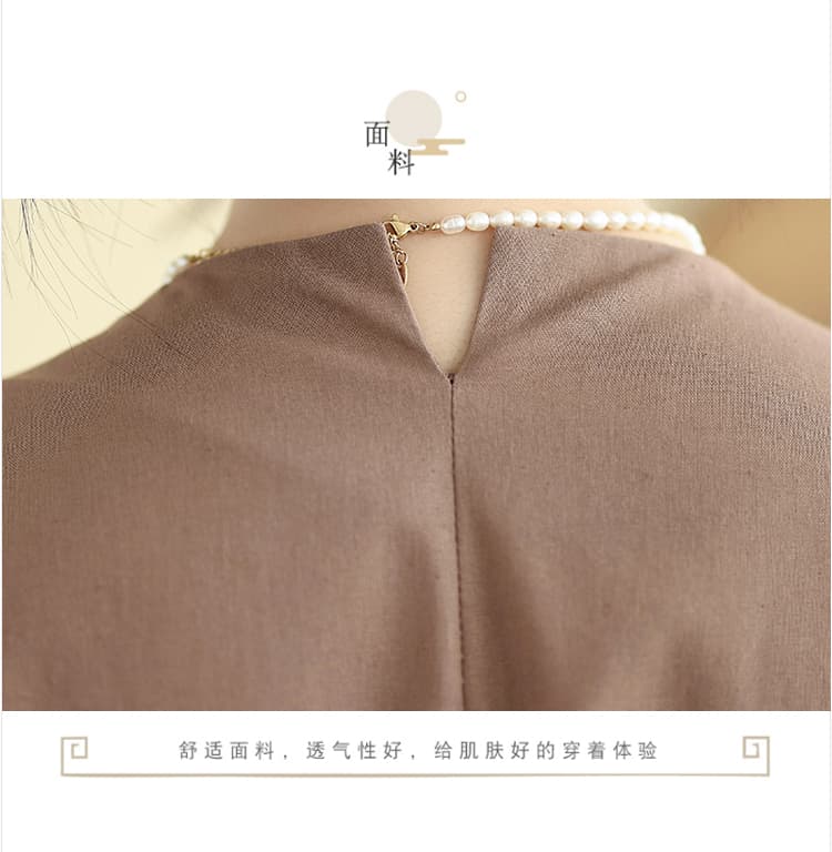실사 여름 드레스 빅 사이즈 여성 의류 아마 셔츠 패션 셔츠 면 린넨 루즈핏 캐주얼 빅 사이즈 반소매 맨위 상세 이미지 8