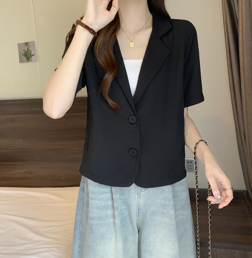 실사 여름 드레스 빅 사이즈 여성 의류 작은 양복 쇼트 스타일 작은 키 디자인 센스 정장 맨위 m 4xl 200 kg 상세 이미지 14
