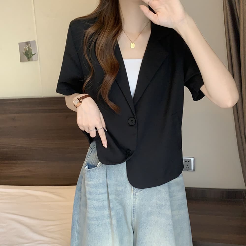 실사 여름 드레스 빅 사이즈 여성 의류 작은 양복 쇼트 스타일 작은 키 디자인 센스 정장 맨위 m 4xl 200 kg 상세 이미지 15