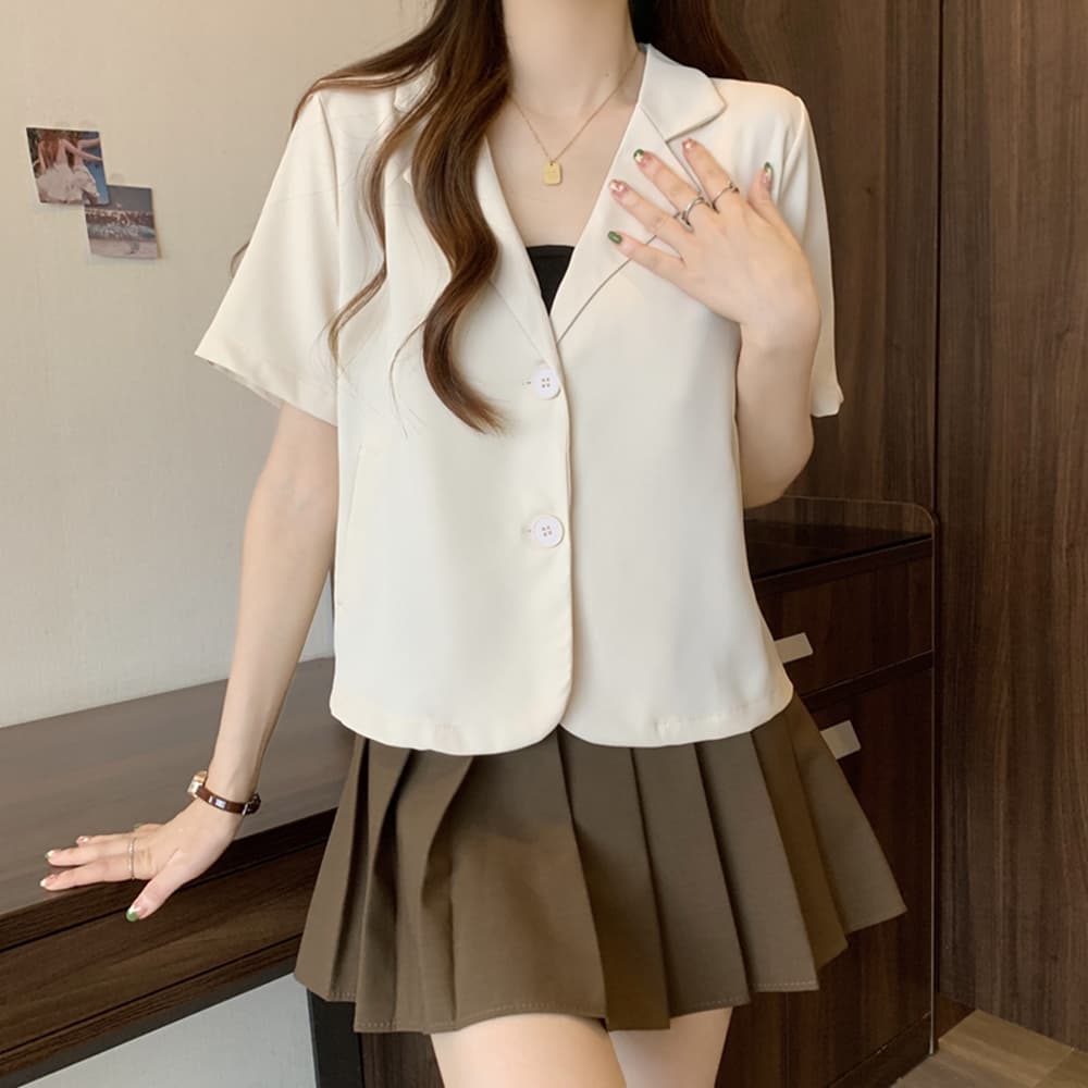 실사 여름 드레스 빅 사이즈 여성 의류 작은 양복 쇼트 스타일 작은 키 디자인 센스 정장 맨위 m 4xl 200 kg 상세 이미지 24