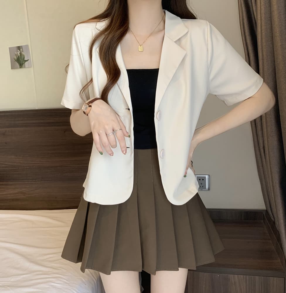 실사 여름 드레스 빅 사이즈 여성 의류 작은 양복 쇼트 스타일 작은 키 디자인 센스 정장 맨위 m 4xl 200 kg 상세 이미지 28