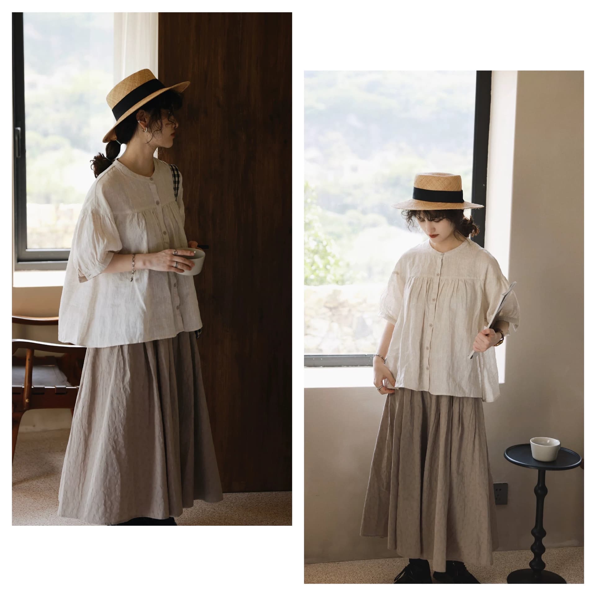여름 섹션 새로운 빅 사이즈 여성 의류 반팔 면 린넨 맨위 여성 고급 셔츠 폭발 아름다운 외국 가스 작은 셔츠 상세 이미지 13