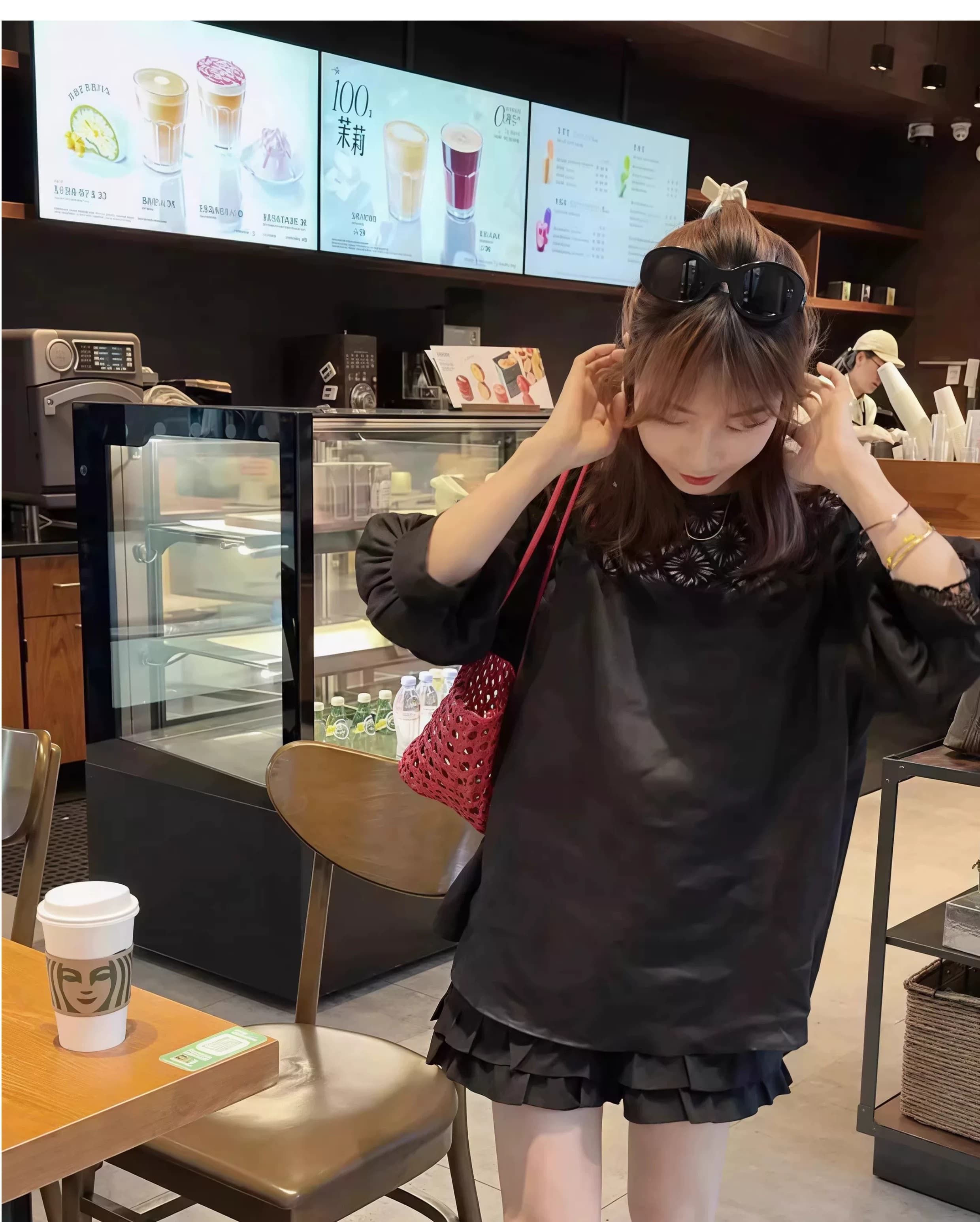 새로운 여름 화이트 레이스 홀로우 아웃 패치워크 반소매 여성 셔츠 빅 사이즈 지방 mm 그레이트 봐. 의류 상세 이미지 7