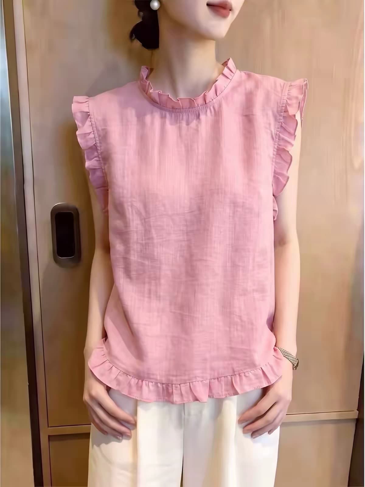 여름 새로운 레트로 꽃무늬 V넥 라미 여성 셔츠 유럽 역 유럽 상품 여성 의류 한 마디 인형 작은 셔츠 트렌디 상세 이미지 4