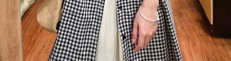 여름 드레스 새로운 빅 사이즈 여성 의류 일본식 느긋한 바람 격자 무늬 셔츠 드레스 미니멀리즘 맨위 상세 이미지 7