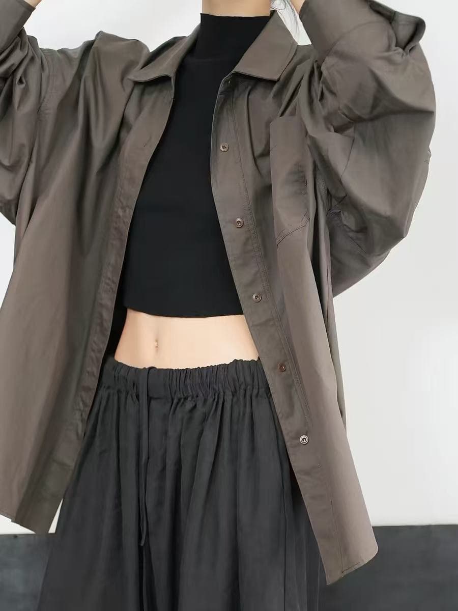 가을 의상 새로운 대 에디션 슈퍼 잘 생긴 질감 프로필 부서 중성 다용도 레트로 캐주얼 셔츠 재킷 상세 이미지 7