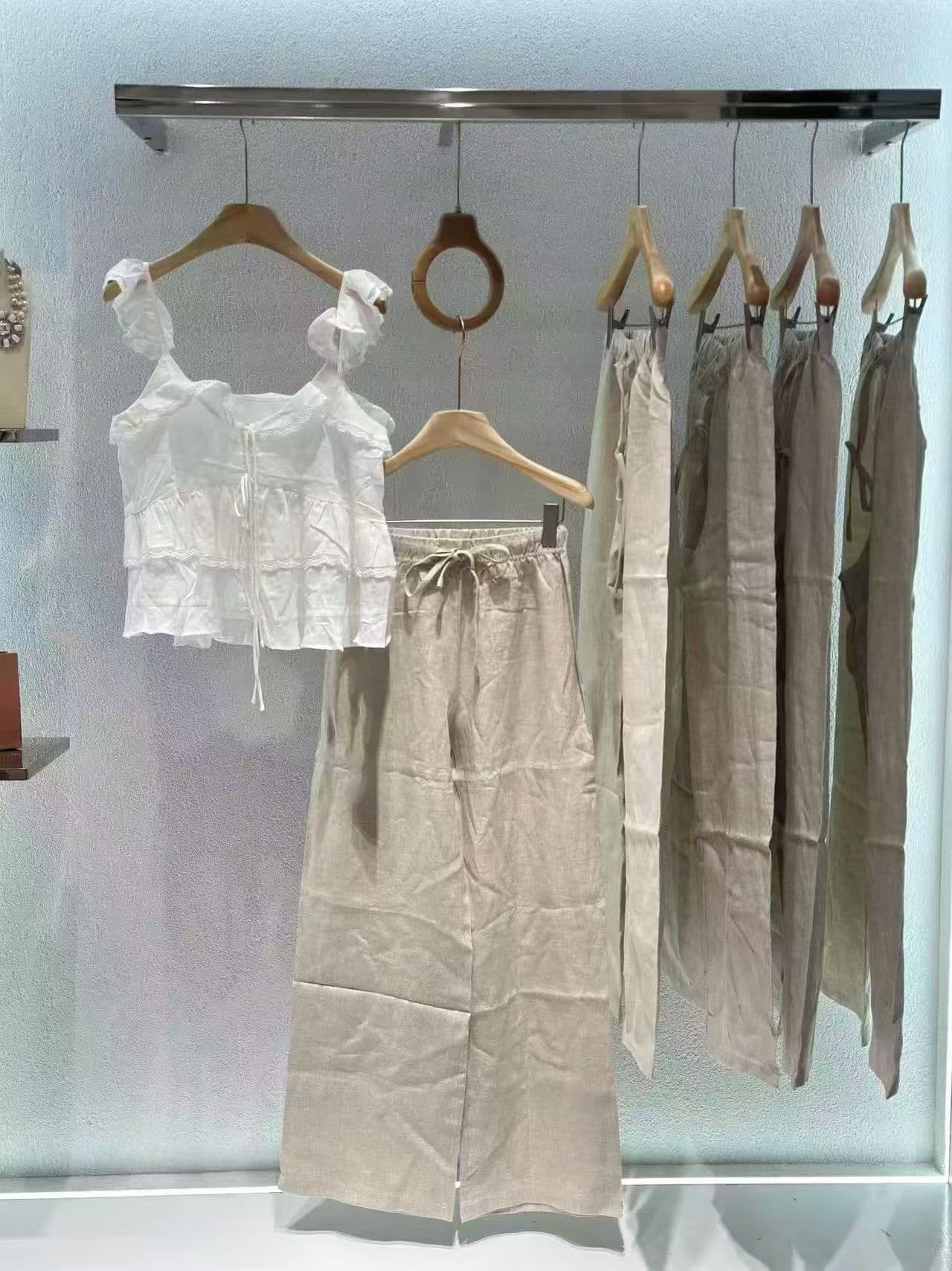 안녕하세요. 팬 팬 자연 부서 100 아마 라이 경기 서울 긴 바지 여성 느슨함 센스 루즈핏 펌프 로프 캐주얼 바지 상세 이미지 1