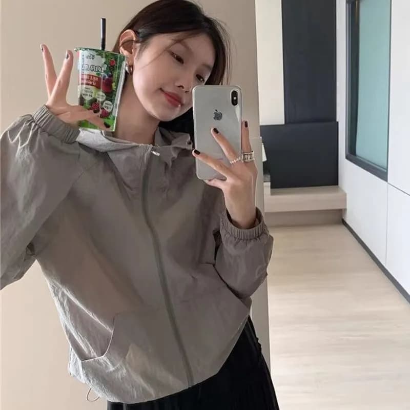 여름 새로운 자외선 차단 의류 여성 짧은 캐주얼 재킷 자켓 얇은 스타일 국방 자외선 맨위 다용도 자외선 차단 복 이미지 2