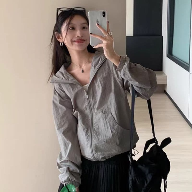 여름 새로운 자외선 차단 의류 여성 짧은 캐주얼 재킷 자켓 얇은 스타일 국방 자외선 맨위 다용도 자외선 차단 복