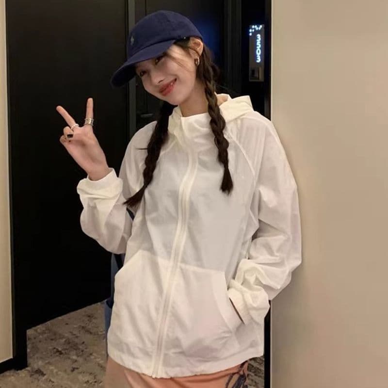 여름 새로운 자외선 차단 의류 여성 짧은 캐주얼 재킷 자켓 얇은 스타일 국방 자외선 맨위 다용도 자외선 차단 복 이미지 4
