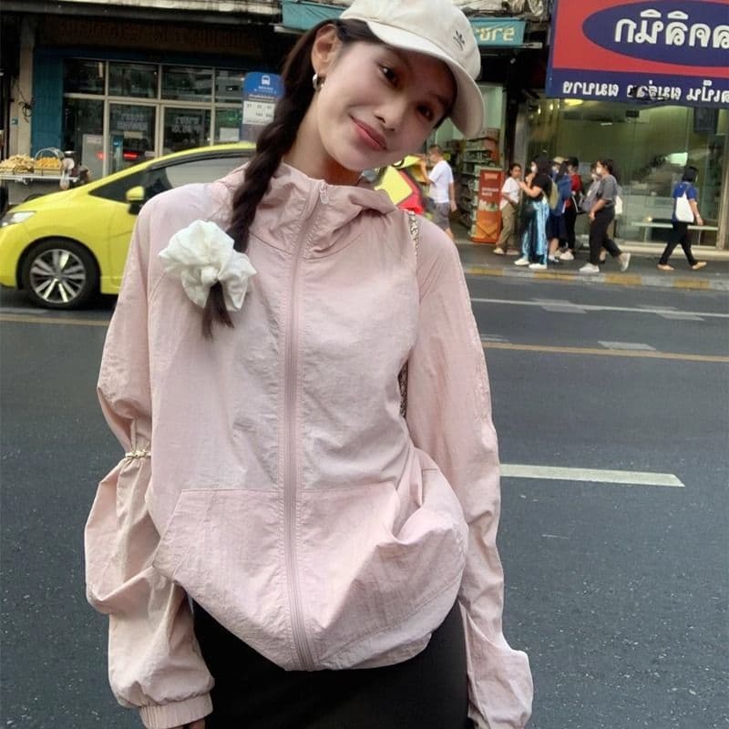여름 새로운 자외선 차단 의류 여성 짧은 캐주얼 재킷 자켓 얇은 스타일 국방 자외선 맨위 다용도 자외선 차단 복 상세 이미지 2