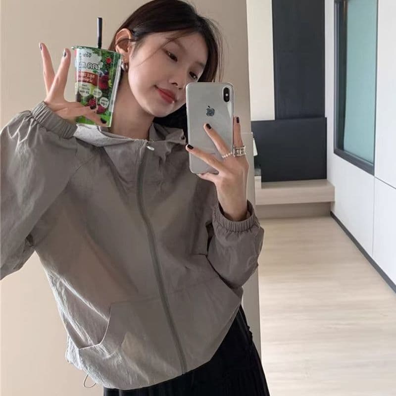여름 새로운 자외선 차단 의류 여성 짧은 캐주얼 재킷 자켓 얇은 스타일 국방 자외선 맨위 다용도 자외선 차단 복 상세 이미지 6
