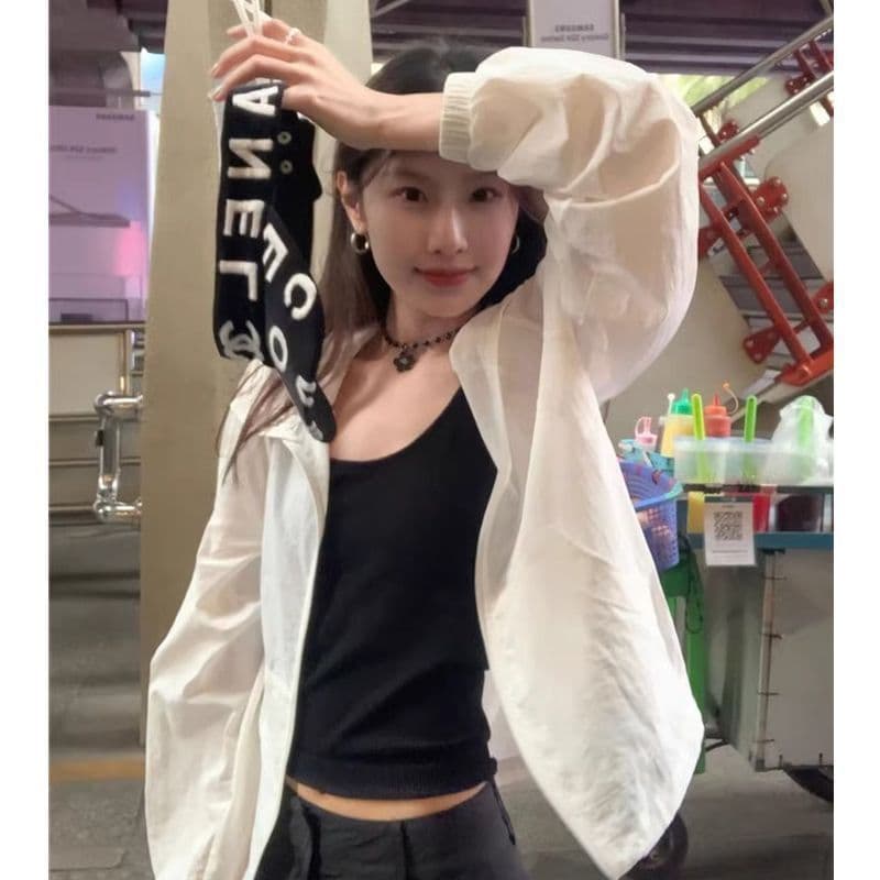 여름 새로운 자외선 차단 의류 여성 짧은 캐주얼 재킷 자켓 얇은 스타일 국방 자외선 맨위 다용도 자외선 차단 복 상세 이미지 9