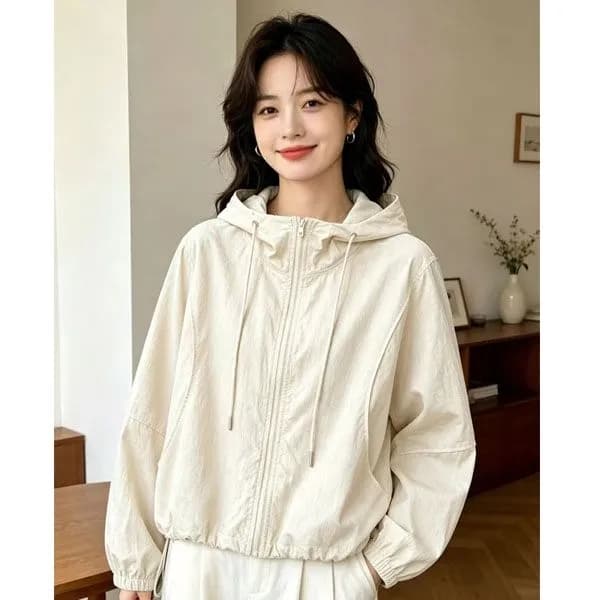 자외선 차단 의류 여성 여름 얇은 스타일 후드 재킷 2026 년 새로운 루즈핏 패션 야외 통기성 다용도 자외선 차단 복 상세 이미지 3