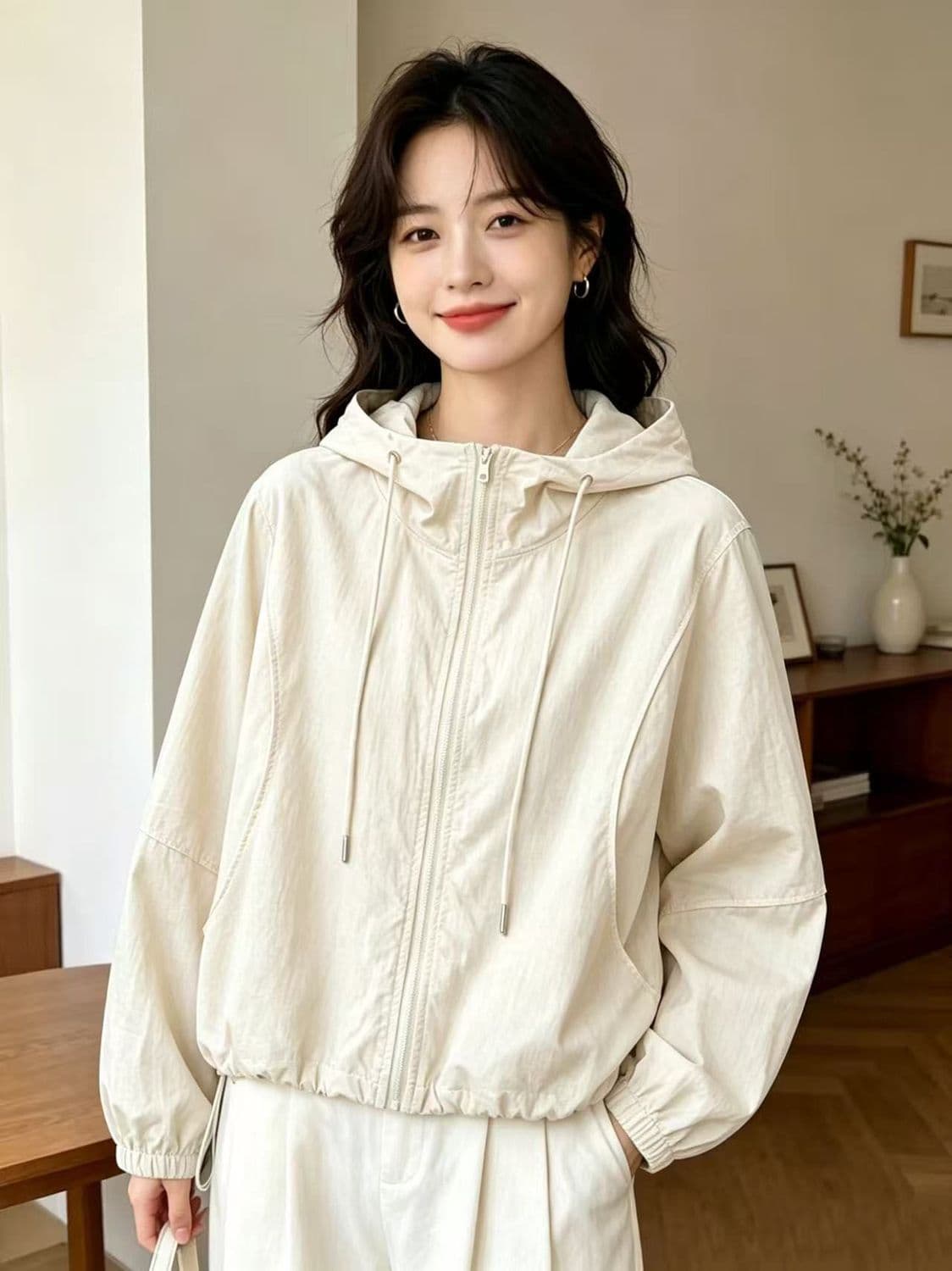 자외선 차단 의류 여성 여름 얇은 스타일 후드 재킷 2026 년 새로운 루즈핏 패션 야외 통기성 다용도 자외선 차단 복 상세 이미지 6