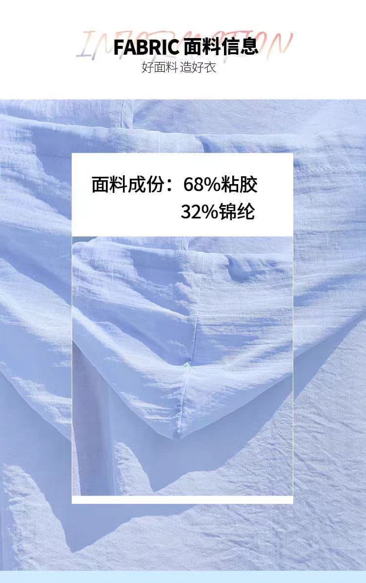 자외선 차단 의류 얇은 스타일 재킷 여성 짧은 2026 여름 새로운 작은 키 루즈핏 캐주얼 통기성 후드 자외선 차단 복 상세 이미지 6