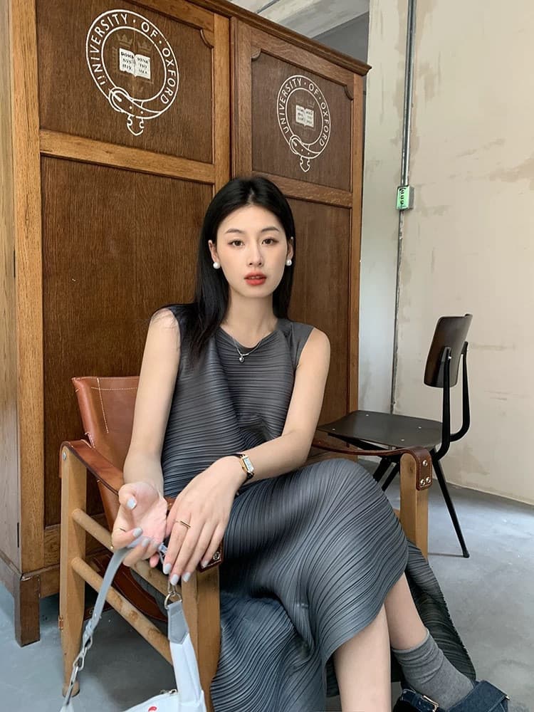 2026 새로운 미니멀리즘 고급 디자인 센스 여신 팬 우아함 위엄있는 품격 출퇴근 여성 드레스 상세 이미지 7