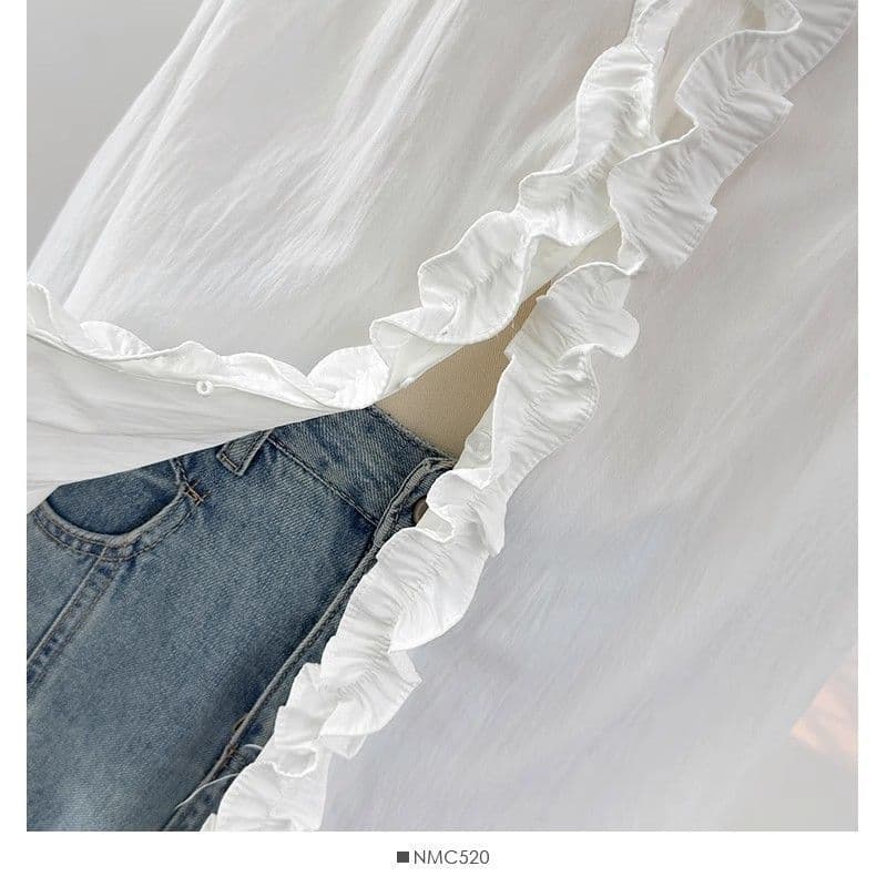 목이버섯 레이스 칼라 조끼 여성 여름 셔츠 고급 전후 둘 착용 작은 대중 디자인 루즈핏 민소매 연령 감소 맨위 상세 이미지 19