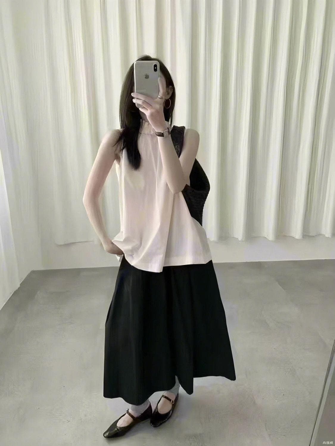 목이버섯 레이스 칼라 조끼 여성 여름 셔츠 고급 전후 둘 착용 작은 대중 디자인 루즈핏 민소매 연령 감소 맨위 상세 이미지 22