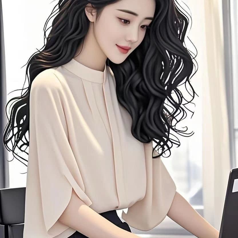 프랑스식 빛 직업 바람 패션 슬림해 보이는 쉬폰 셔츠 중간 소매 여성 여름 디자인 센스 작은 대중 슈퍼 잘 생긴 우아함 상세 이미지 1
