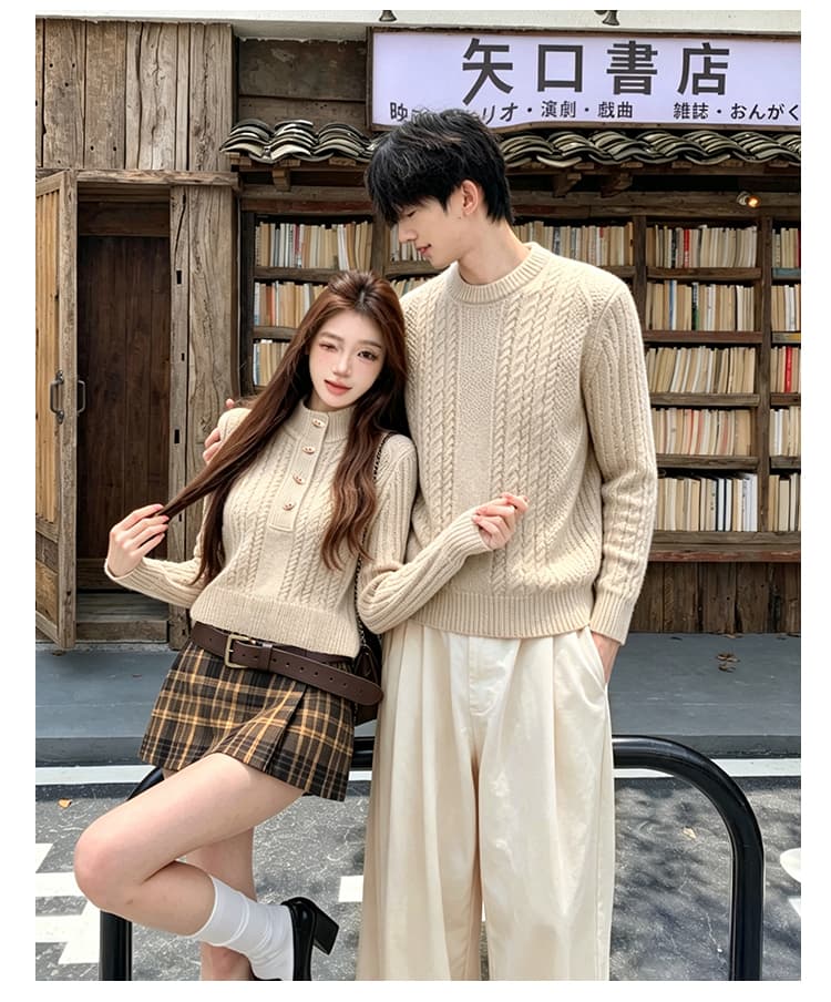 실사 커플룩 가을 겨울철 새로운 아름다움 라드. miu 부서 느긋한 바람 분위기 풀오버 긴팔 스웨터 니트 스웨터 상세 이미지 8