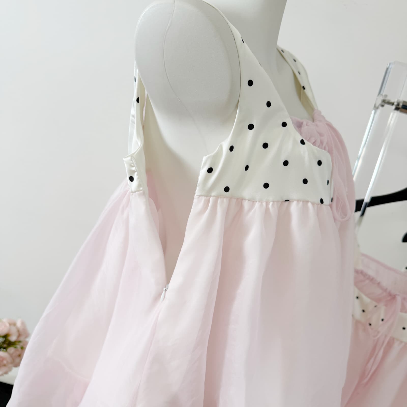 romance nanci 귀여운 doll 센스 꽃밭 조끼 한 마디 민소매 맨위 도트 무늬 치마바지 세트 상세 이미지 7