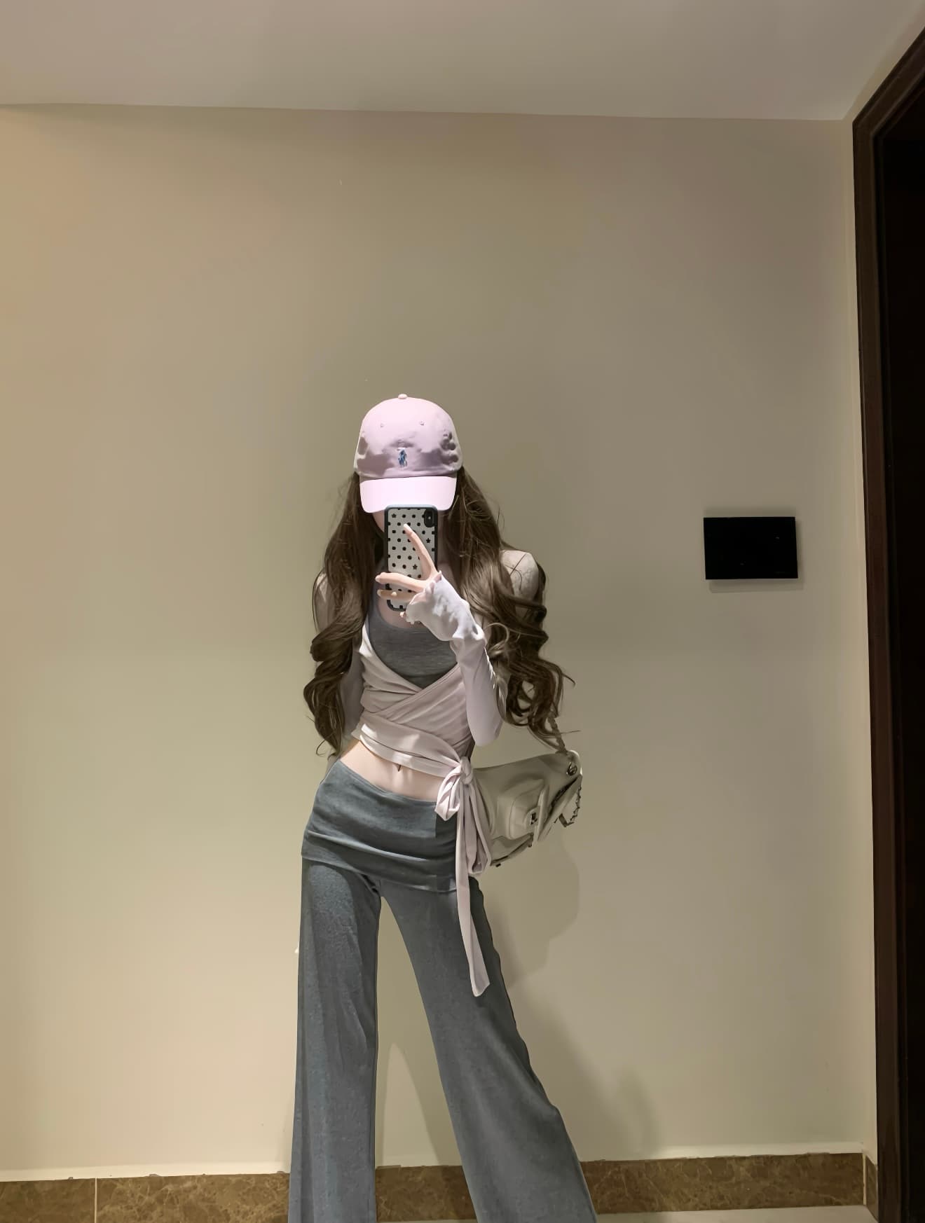 skk store 이슬 생각하기 같은 단락 럭셔리 센스 아세트산 주간 실크 양모 주요 추진력 발레 스트랩 긴팔 티셔츠 세트 이미지 5