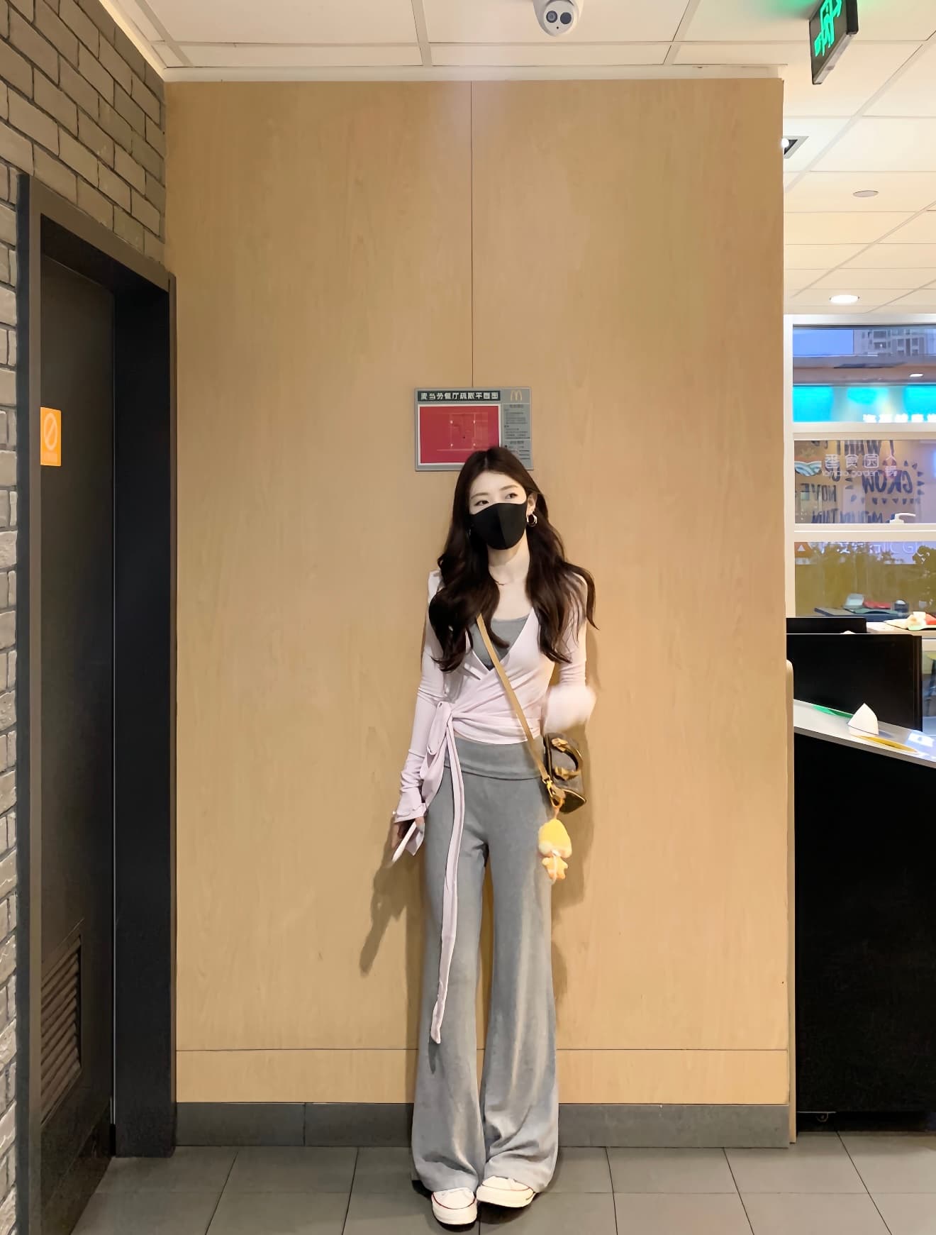 skk store 이슬 생각하기 같은 단락 럭셔리 센스 아세트산 주간 실크 양모 주요 추진력 발레 스트랩 긴팔 티셔츠 세트 상세 이미지 4