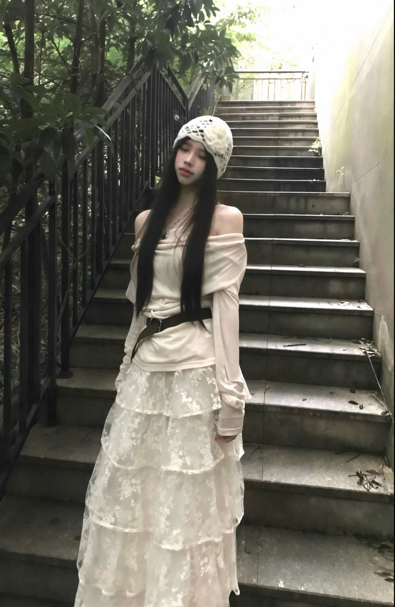 eleven sleep 가을 페이크 레이어드 긴팔 티셔츠 여성 허리 수축 표지 고기 한 부서 디자인 센스 흔들다 칼라 작은 맨위 이미지 5
