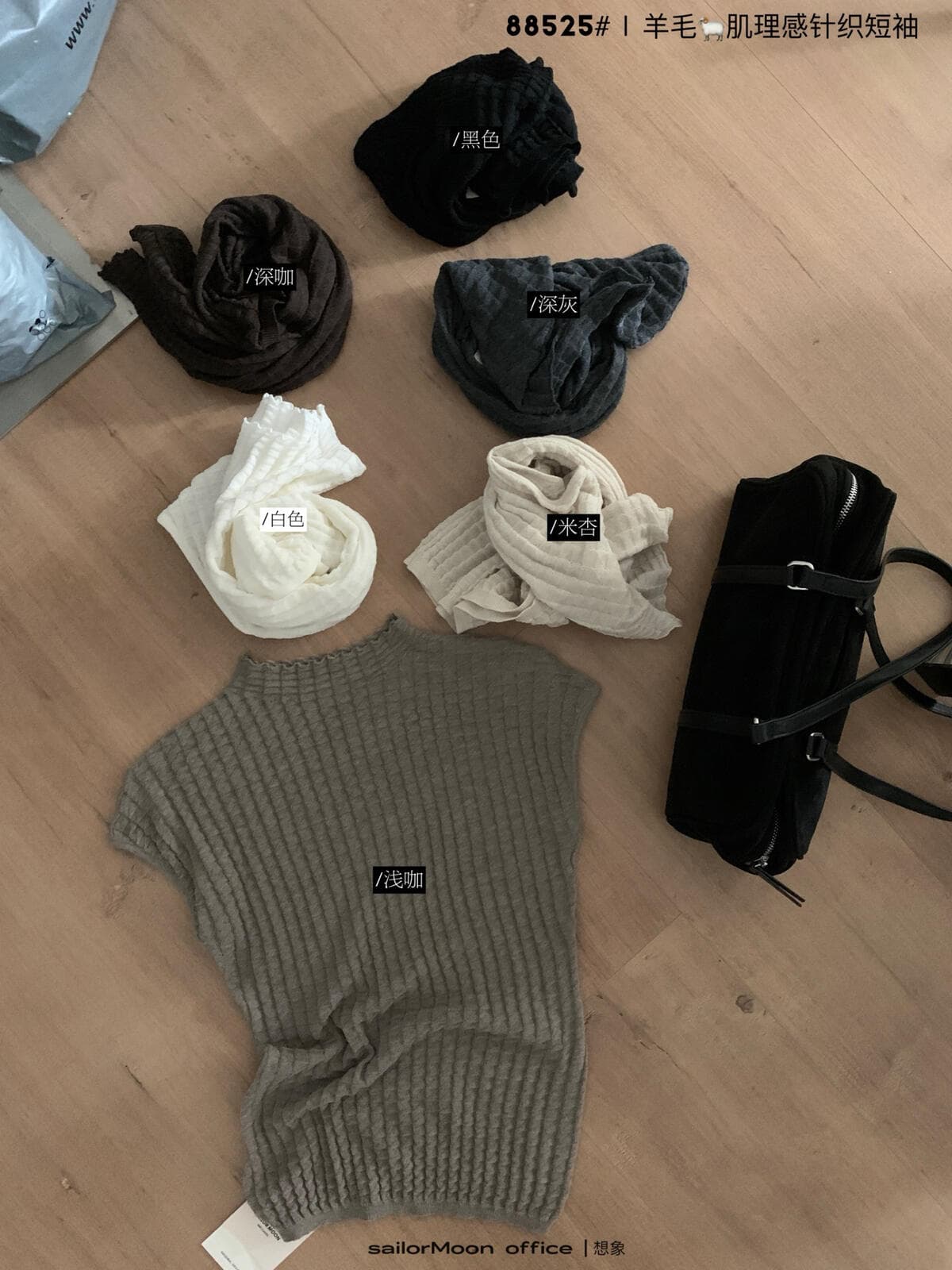 한 부서 미니멀리즘 다용도 후아 남편 그리드 반팔 맨위 라운드 넥 품격 인사이드 가져 가라. 니트 스웨터 여성 상세 이미지 25