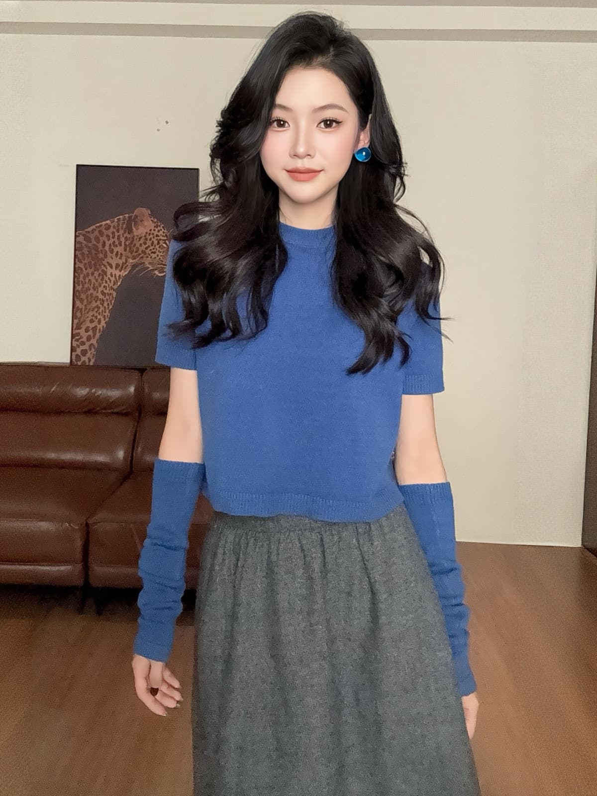 자이언트 잘 생긴 패션 검정색 수 있습니다. 철거 소매 커버 니트 스웨터 여성 2026 가을 디자인 센스 부드러운 찹쌀 쇼트 스타일 예쁜 스웨터 상세 이미지 11