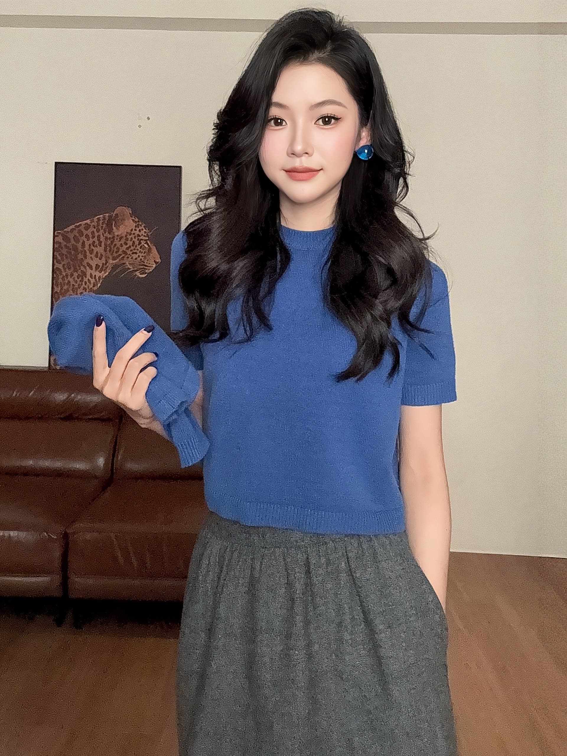 자이언트 잘 생긴 패션 검정색 수 있습니다. 철거 소매 커버 니트 스웨터 여성 2026 가을 디자인 센스 부드러운 찹쌀 쇼트 스타일 예쁜 스웨터 상세 이미지 13
