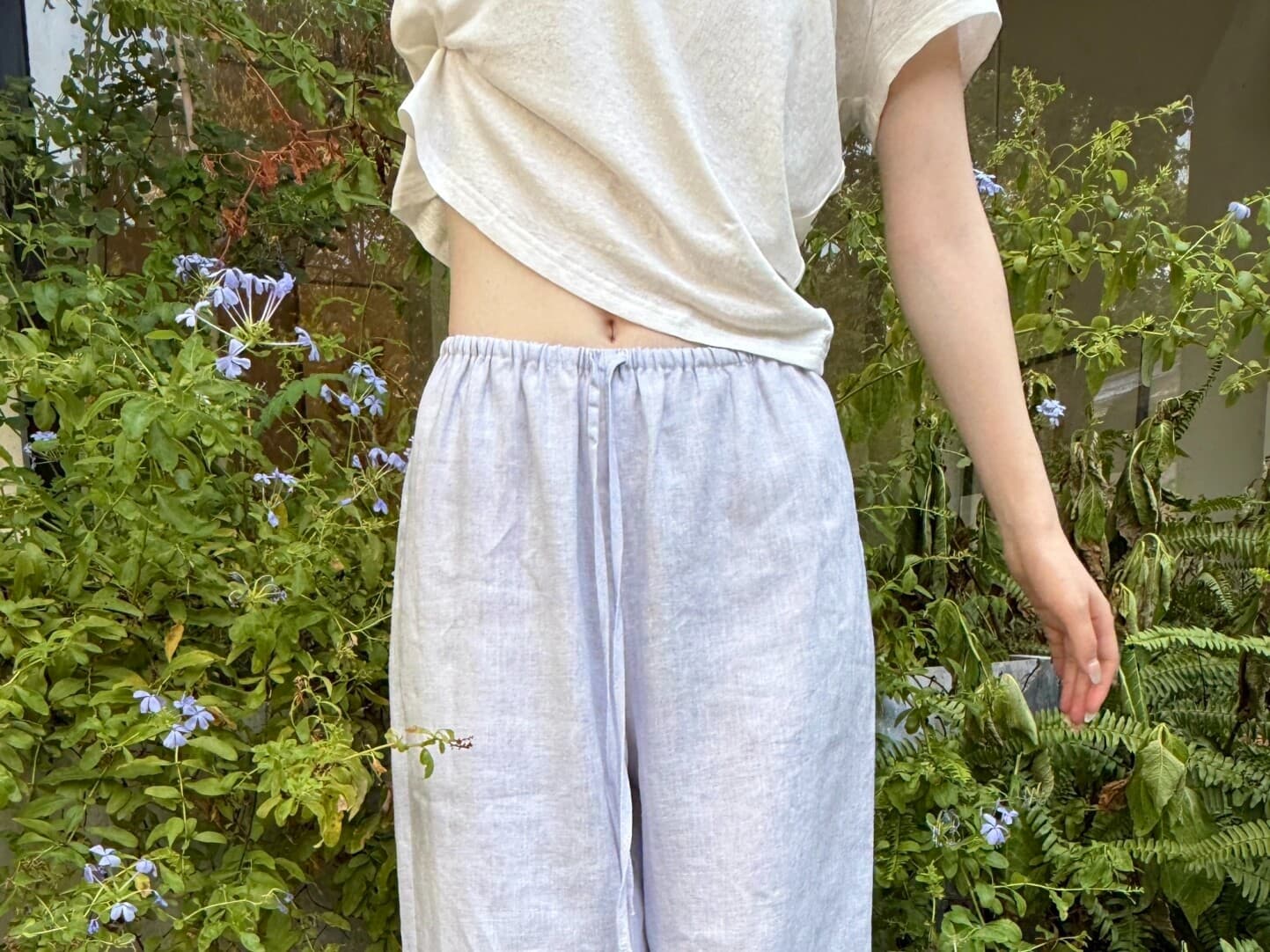 부드럽다 통기성 누룩 워시 아마 바지 긴 바지 스트레이트 팬츠 상세 이미지 20