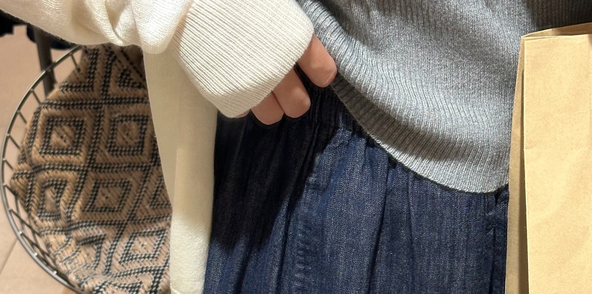 일본식 다용도 펌프 로프 아마 할머니 바지 데님 스트레이트 9부 바지 상세 이미지 5