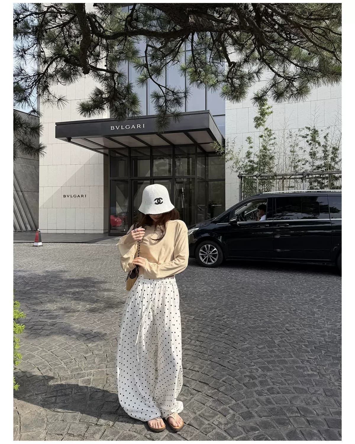 도트 무늬 아마 바지 amp 포함 아마 통기성 센스 느슨함 느긋한 센스 와이드 레그 팬츠 긴 바지 여성 여름 상세 이미지 10