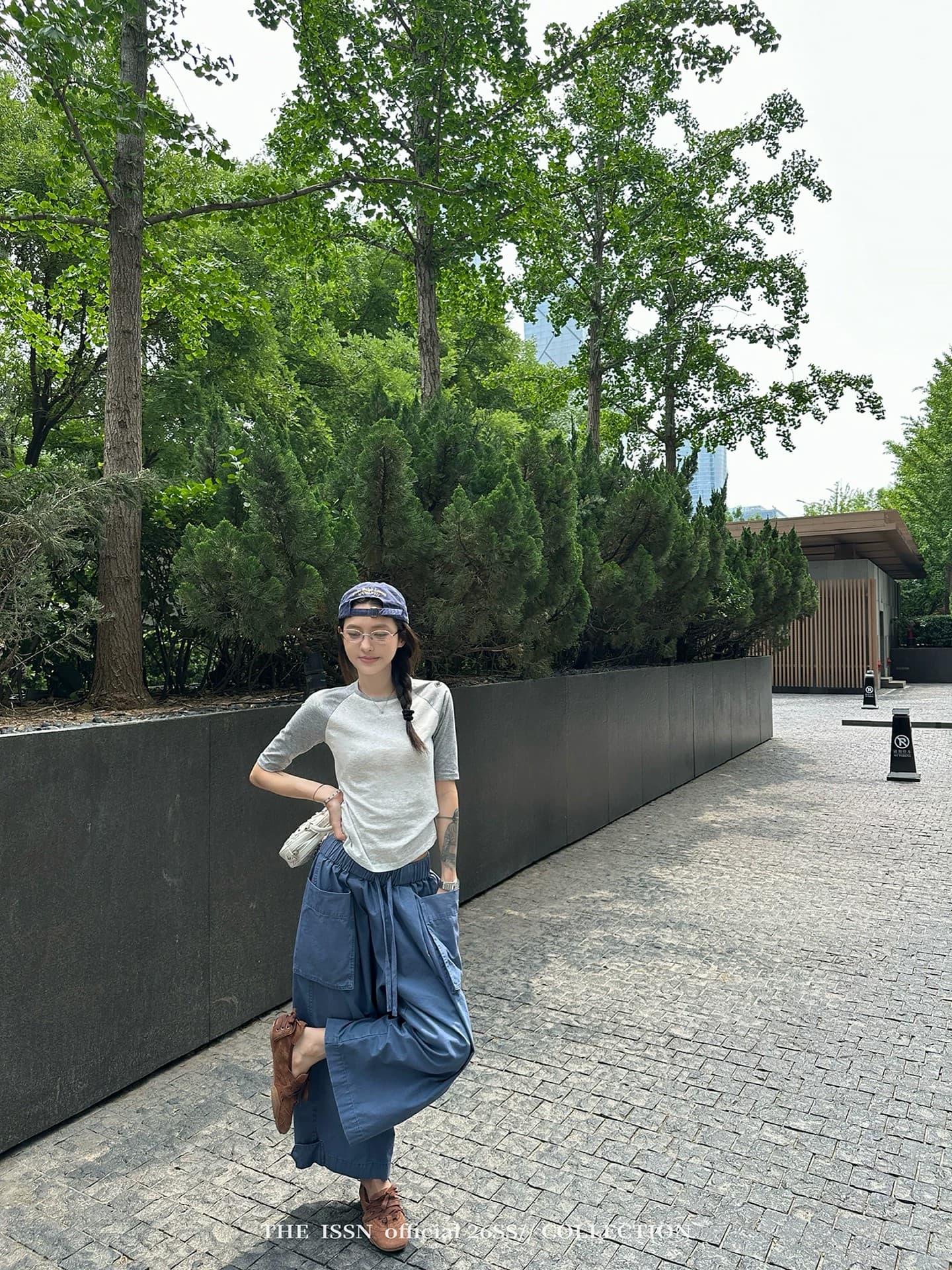스트레이트 워크웨어 팬츠 여성 여름 느긋한 바람 넓은 다리 루즈핏 다용도 8 점 바지 긴 바지 상세 이미지 7