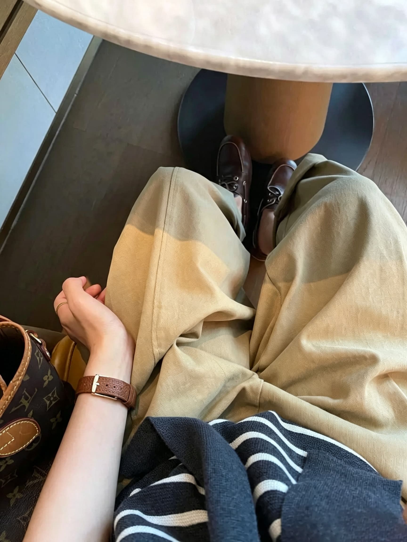 가을 면 마이크로 폭탄 와이드 레그 팬츠 슬림해 보이는 디스플레이 높음 표지 넓적 다리 통기성 카키 출퇴근 수정 다리 종류 긴 바지