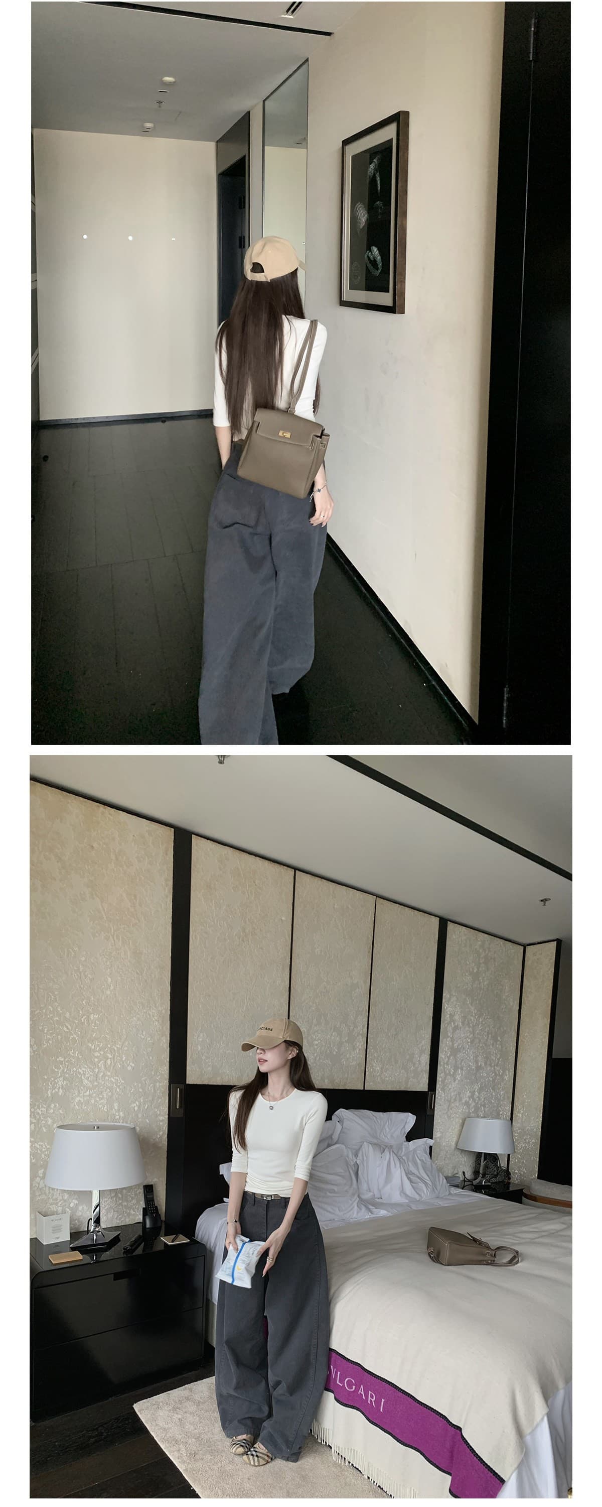 세련된 쓰레기 튀김 색상 공예 연기가 나는 회색 공동 서리가 내린 익스트림 제인 넓은 다리 청바지 긴 바지 상세 이미지 10