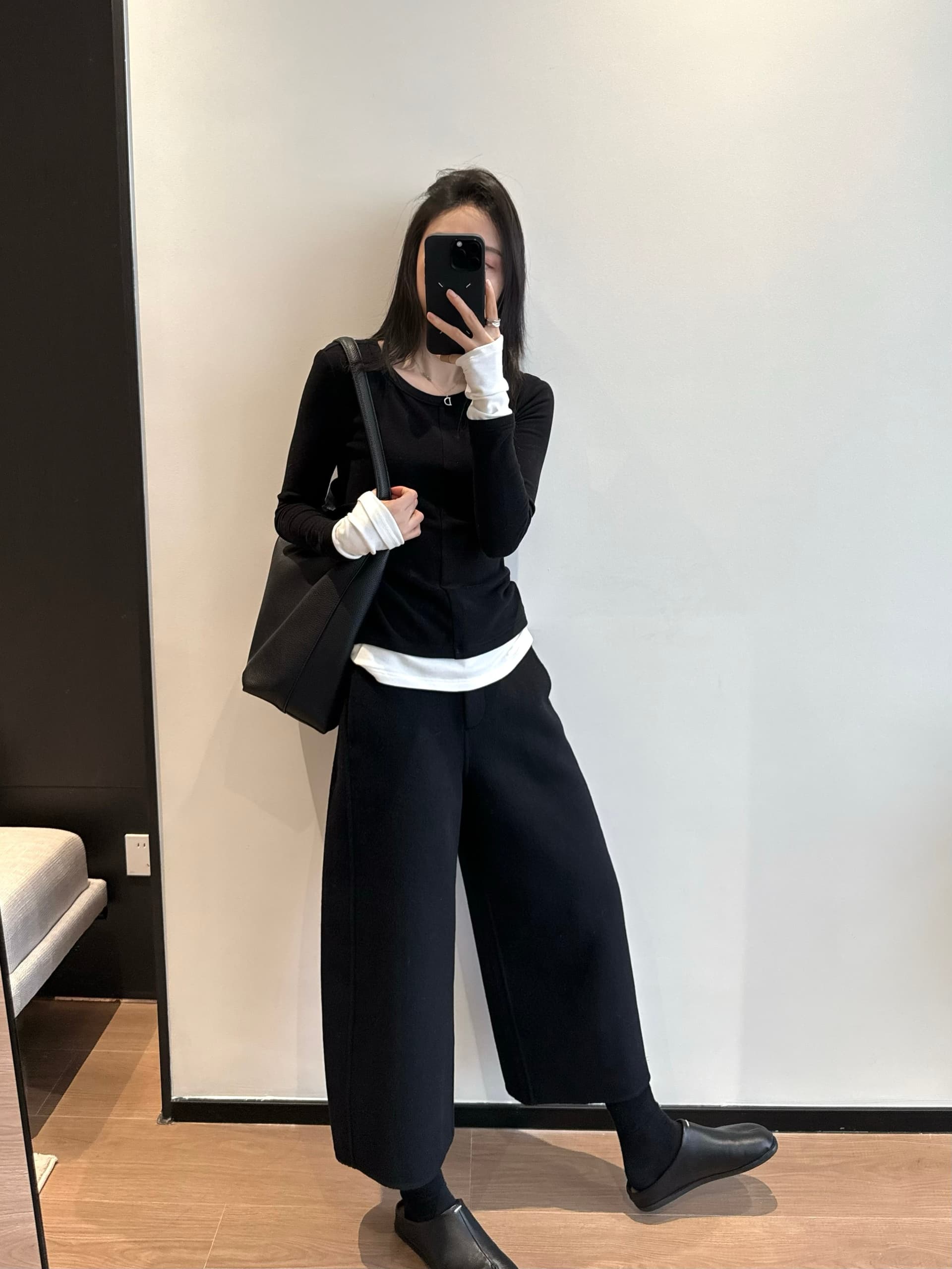 캐주얼 바지 여성 작은 키 양면 가을 겨울 로우 웨이스트 스트레이트 모직 8 점 바지 상세 이미지 3