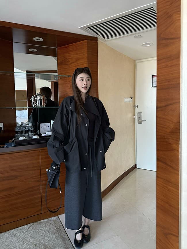 와 성별 세련된 좋은 양모 성분 질감 털 서클 8 점 웨이 바지 상세 이미지 43
