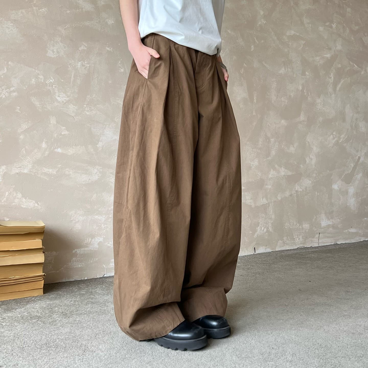 고급 센스 좋은 캔버스 모통이 칼 워크웨어 팬츠 중성 바람 다용도 cleanfit 와이드 레그 팬츠 어린이 이미지 4