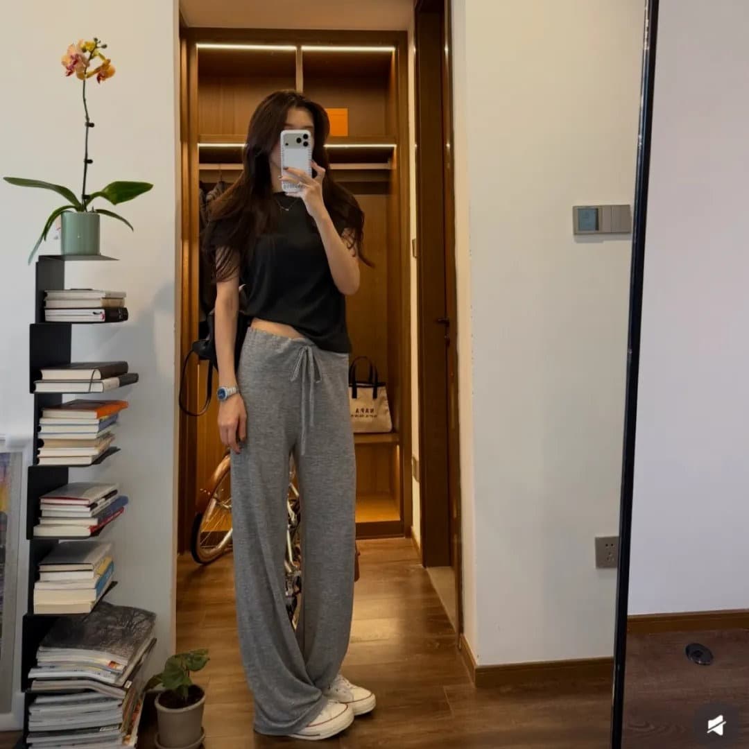 느긋한 편안함 높은 탄력성 펌프 로프 부츠컷 찹쌀 바지 이미지 5