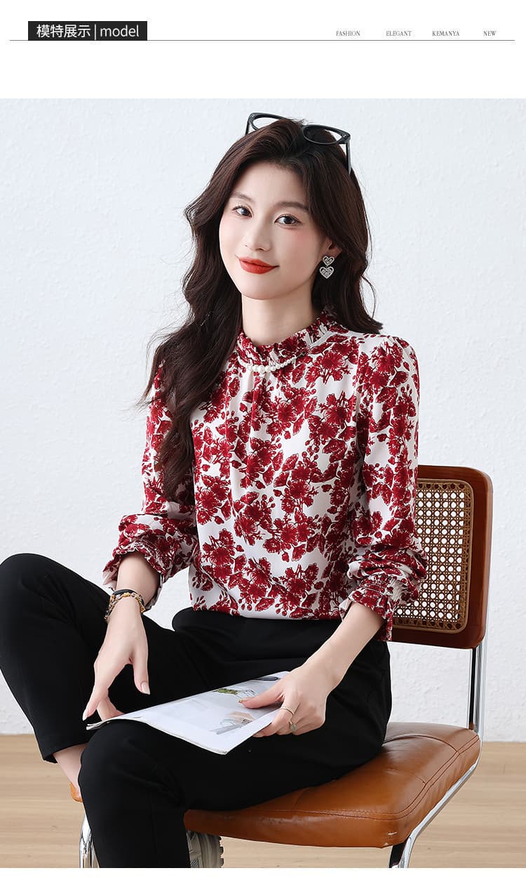 실사 여성 셔츠 2026 년 새로운 봄과 가을 긴팔 쉬폰 다용도 맨위 패션 작은 셔츠 외국 가스 셔츠 상세 이미지 12