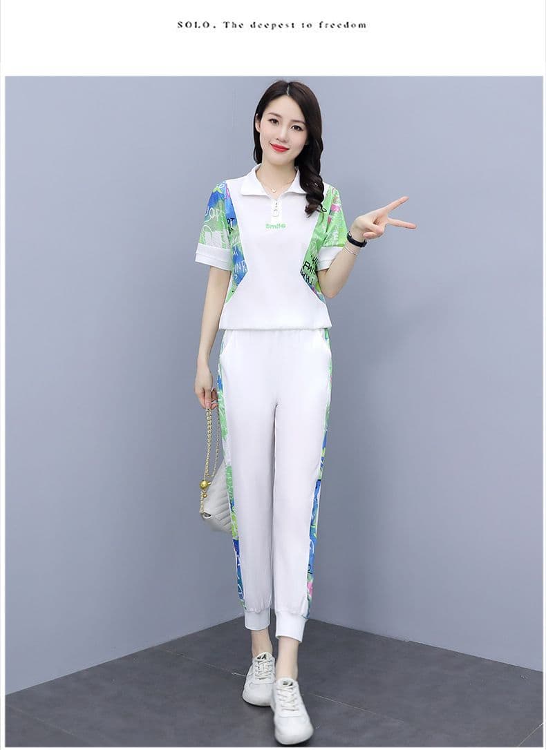 패션 캐주얼 스포츠 슈트 여성 2026 여름 새로운 슬림해 보이는 맨위 조거 바지 투피스 세트 트렌디 761# 상세 이미지 16