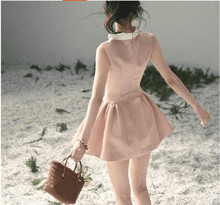 aomalm 덜 또한 눈 공단 빛 프라임 매듭 프랑스식 부유 한 가족 천 골드 miu 부서 여성 드레스 봄 퍼프 스커트 미니 스커트 상세 이미지 2