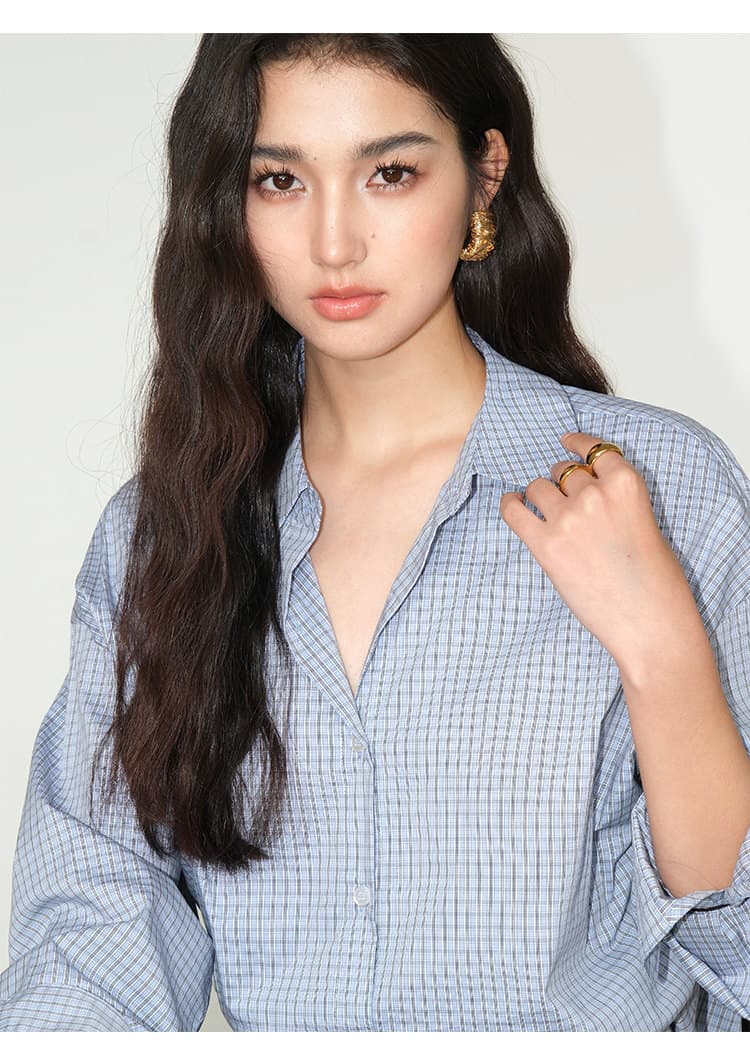 소금 부서 스트라이프 셔츠 느긋한 바람 루즈핏 캐주얼 셔츠 여성 2026 봄 가을 긴팔 출퇴근 재킷 상세 이미지 23