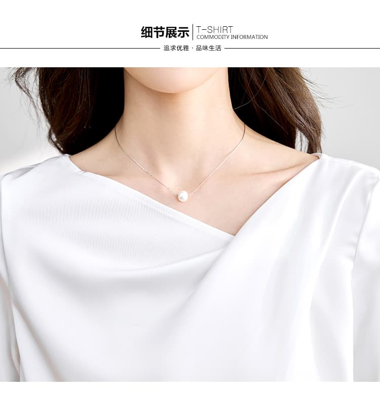 조기 봄 드레스 여성 2026 년 새로운 아세트산 셔츠 화이트 여성 셔츠 디자인 센스 품격 프랑스식 새틴 맨위 상세 이미지 10