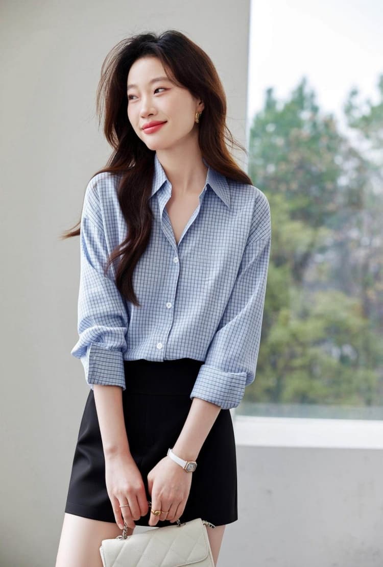 소금 부서 스트라이프 셔츠 느긋한 바람 루즈핏 캐주얼 셔츠 여성 2026 봄 가을 긴팔 출퇴근 재킷 상세 이미지 11