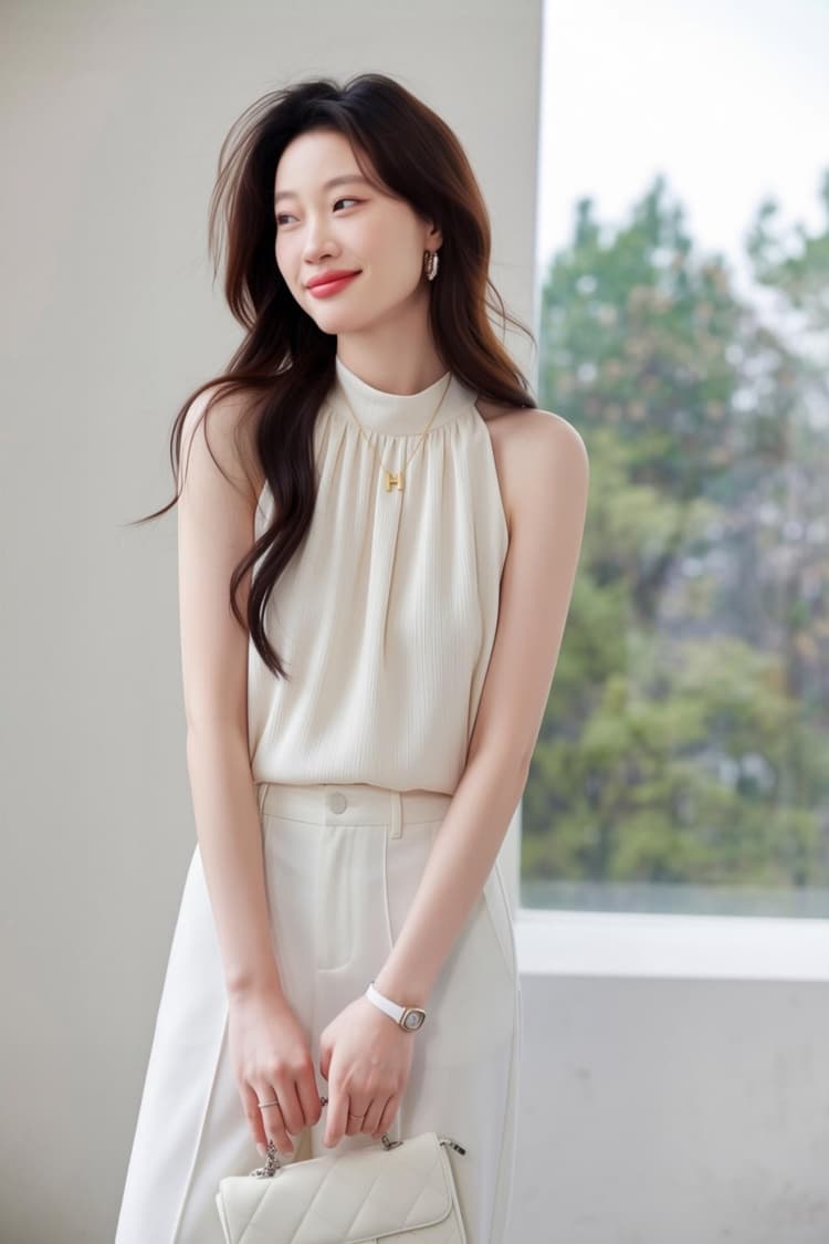 실사 높은 품질 프랑스식 화이트 쉬폰 여성 셔츠 Chic 심장 기계 행침 목 오프숄더 디자인 센스 작은 대중 맨위 상세 이미지 12